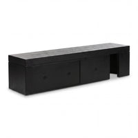 Ruvos 213-280cm Extendable ETU Entertainment TV Unit Black, rear view on a white background