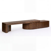 Ruvos 213-280cm Extendable ETU Entertainment TV Unit Walnut, angled view on a white background