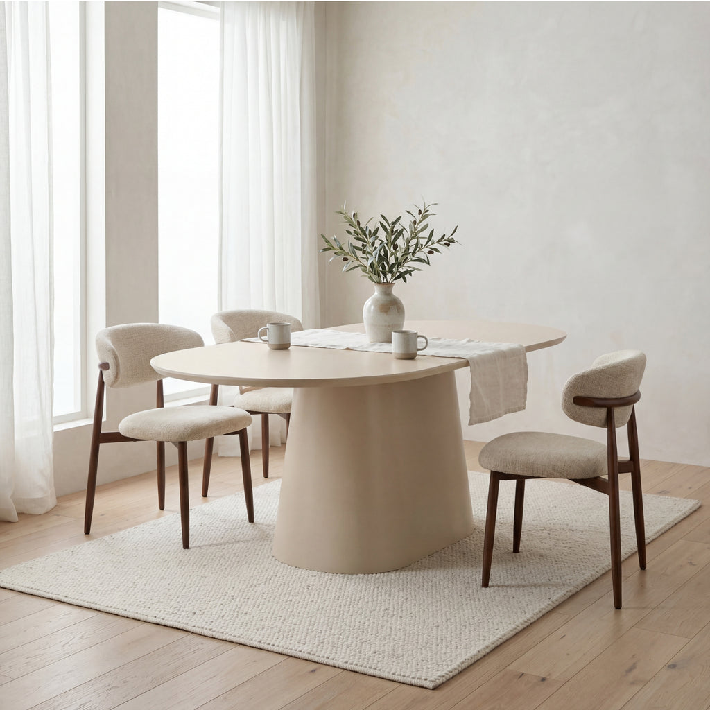 Sade 200cm Oval Dining Table Putty Beige