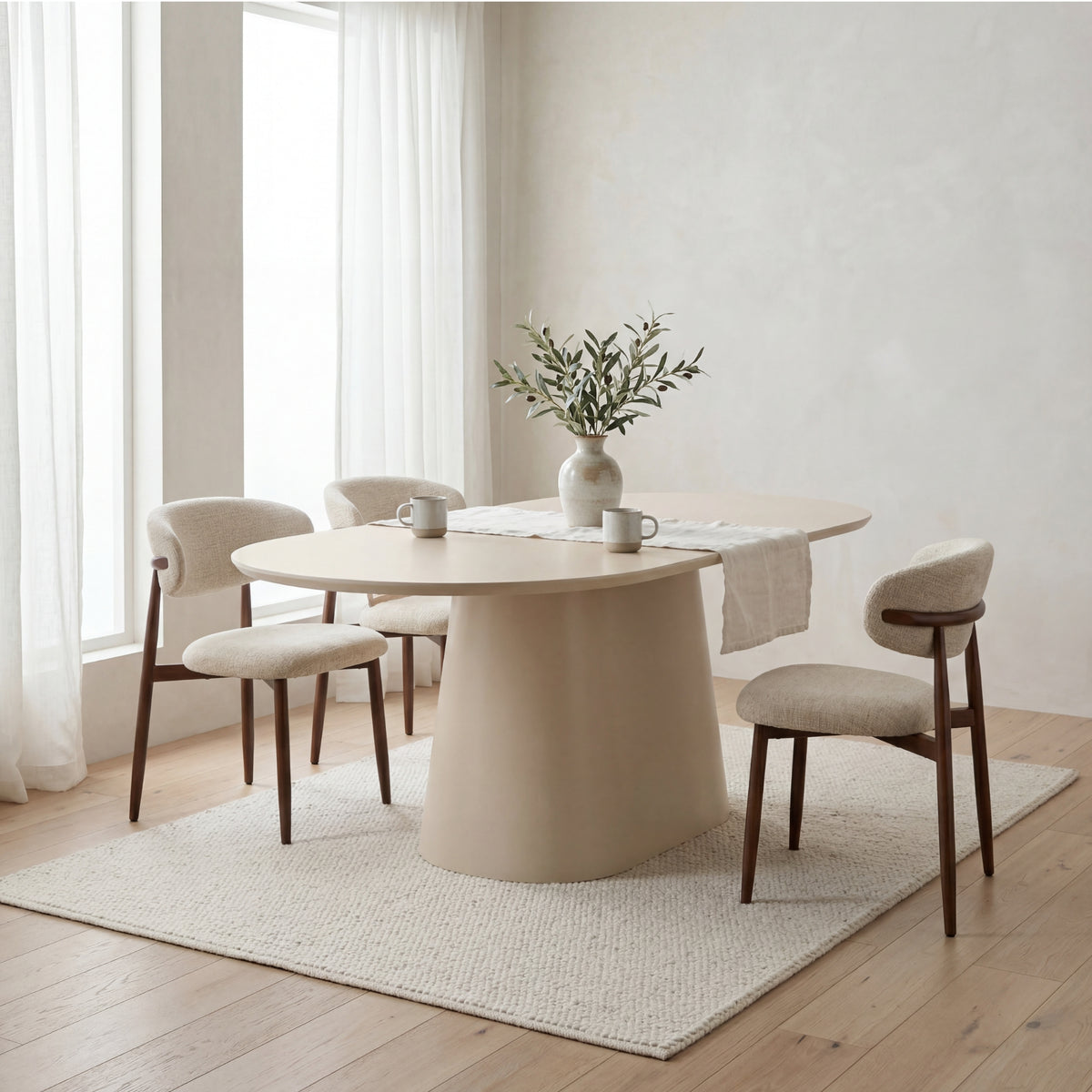 Sade 200cm Oval Dining Table Putty Beige