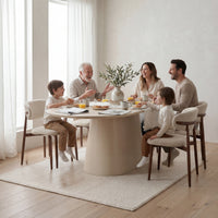 Sade 200cm Oval Dining Table Putty Beige