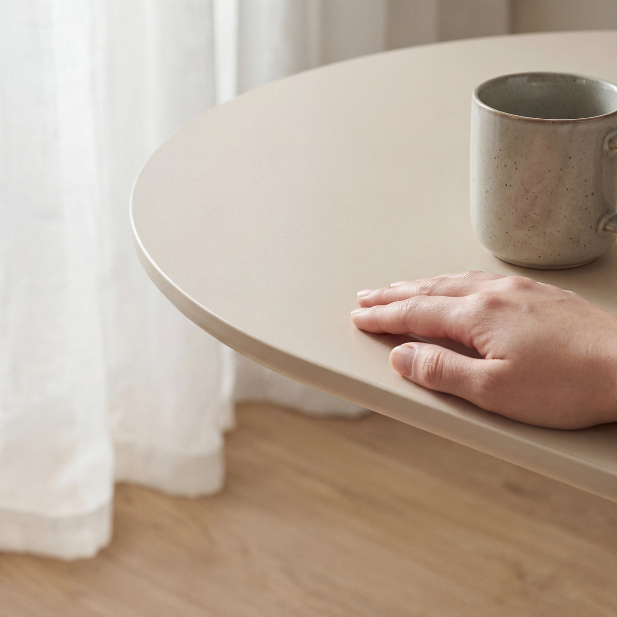 Sade 200cm Oval Dining Table Putty Beige