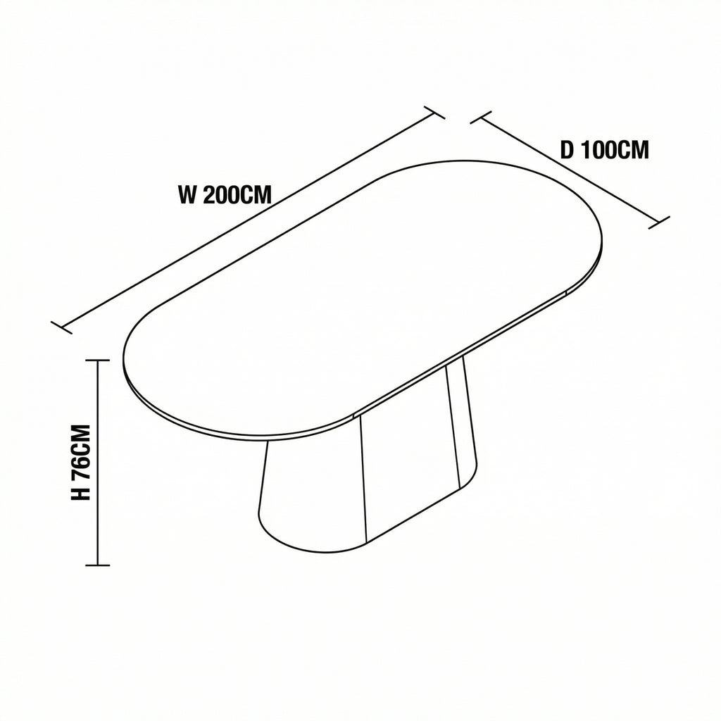 Sade 200cm Oval Dining Table Putty Beige