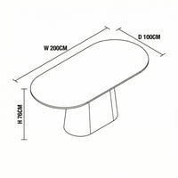 Sade 200cm Oval Dining Table Putty Beige