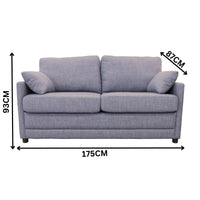 Samie Fabric Double Sofa Bed Mid Grey