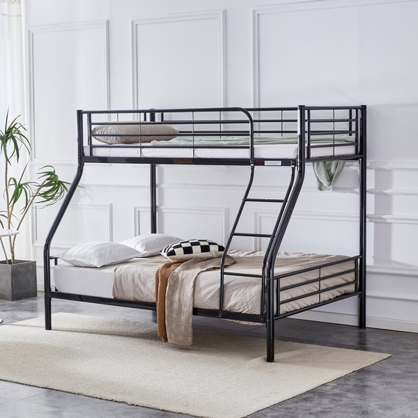 Sams Single Double Metal Bunk Bed Frame Black