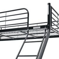Sams Single Double Metal Bunk Bed Frame Black