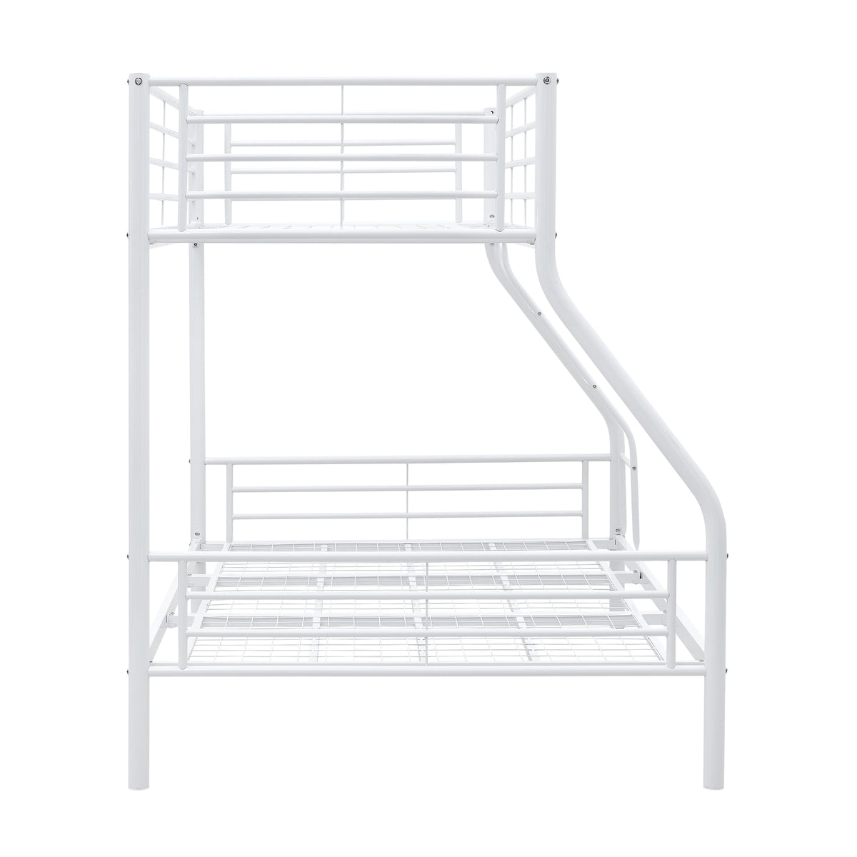 Sams Single Double Metal Bunk Bed Frame White