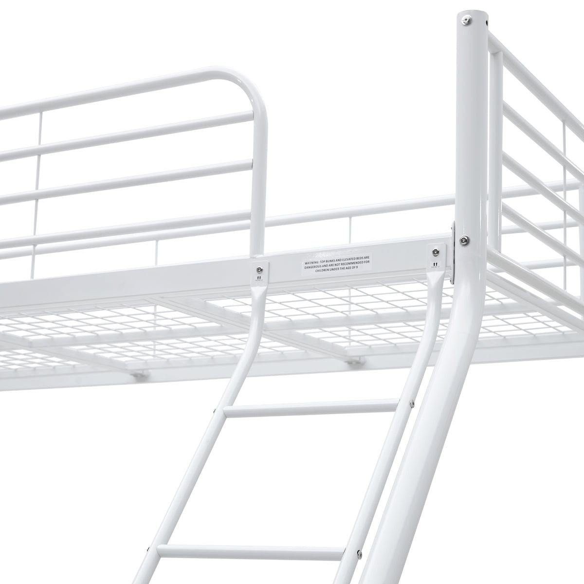 Sams Single Double Metal Bunk Bed Frame White