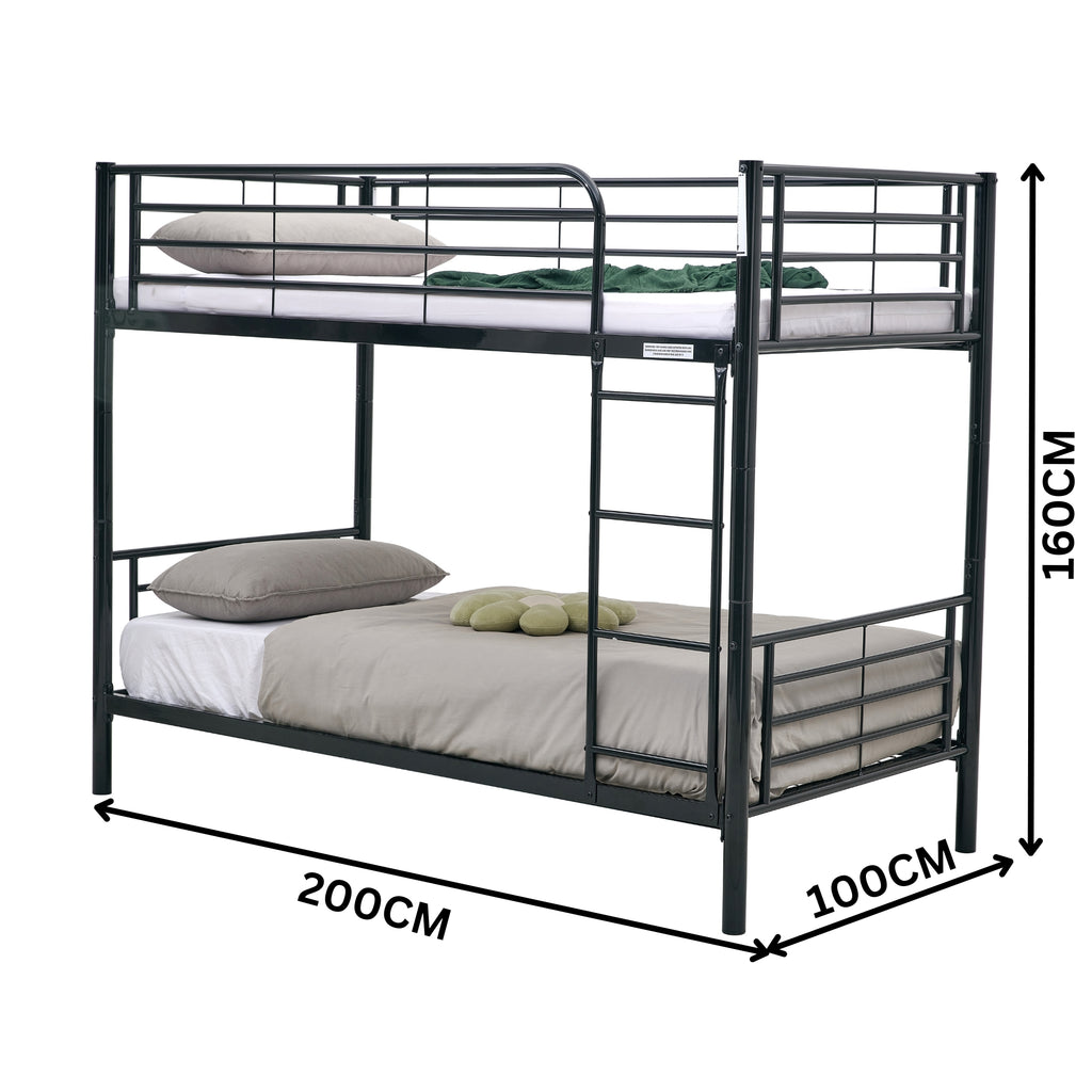 Sams Single Metal Bunk Bed Frame Black