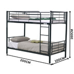 Sams Single Metal Bunk Bed Frame Black
