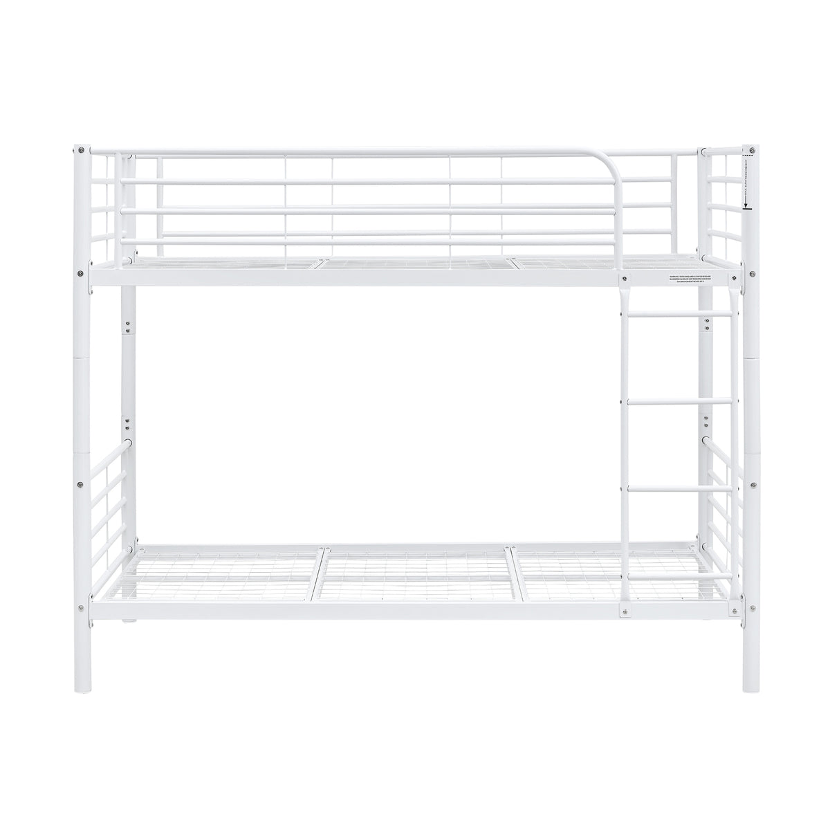 Sams Single Metal Bunk Bed Frame White
