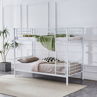 Sams Single Metal Bunk Bed Frame White