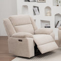 San Fino 1 Seater Electric Recliner Fabric Sofa Lounge Beige