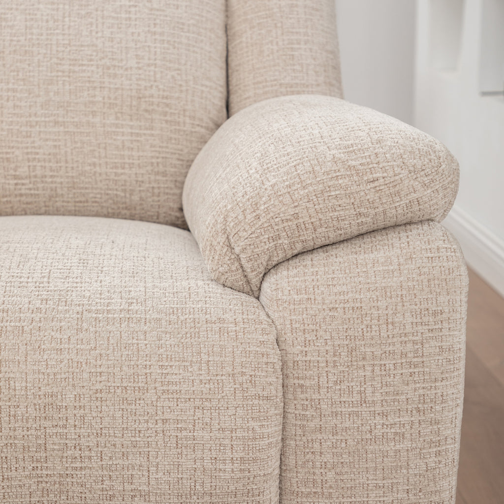 San Fino 1 Seater Electric Recliner Fabric Sofa Lounge Beige