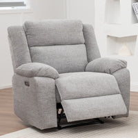 San Fino 1 Seater Electric Recliner Fabric Sofa Lounge Grey