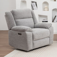 San Fino 1 Seater Electric Recliner Fabric Sofa Lounge Grey