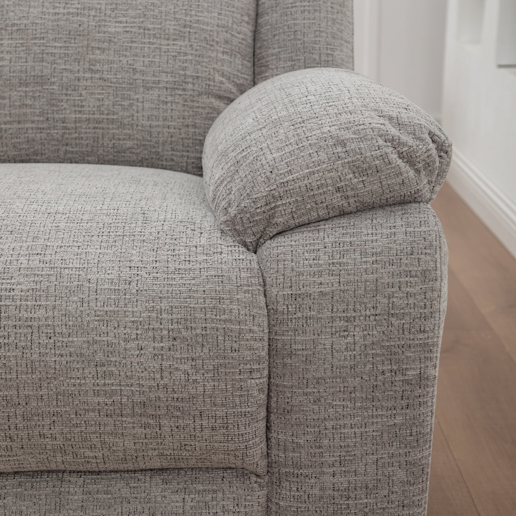 San Fino 1 Seater Electric Recliner Fabric Sofa Lounge Grey