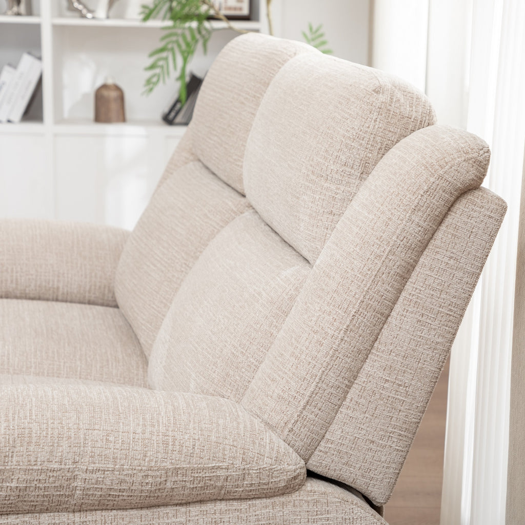 San Fino 2 Seater Electric Recliner Fabric Sofa Lounge Beige
