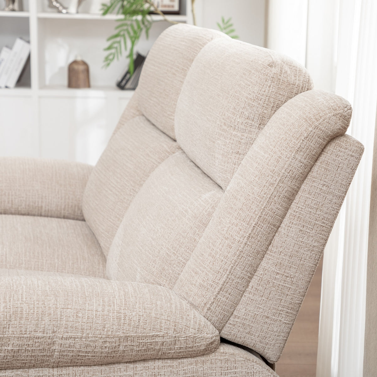 San Fino 2 Seater Electric Recliner Fabric Sofa Lounge Beige