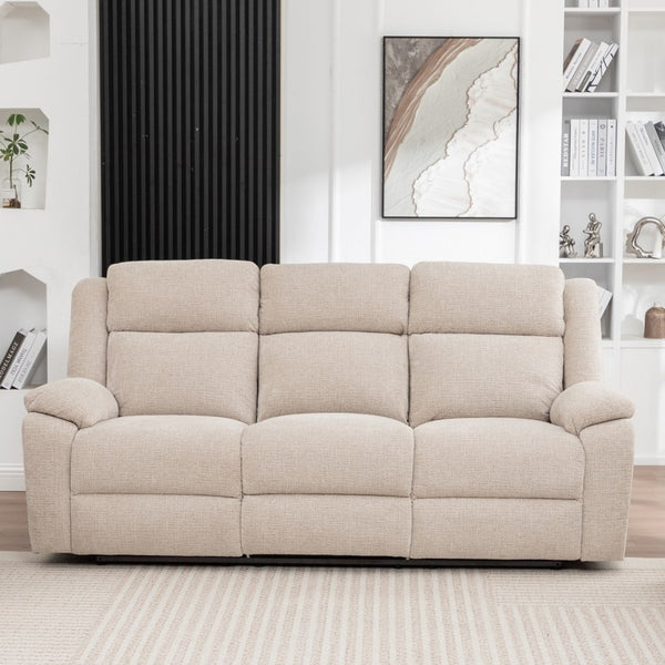 San Fino 3 Seater Electric Recliner Fabric Sofa Lounge Beige