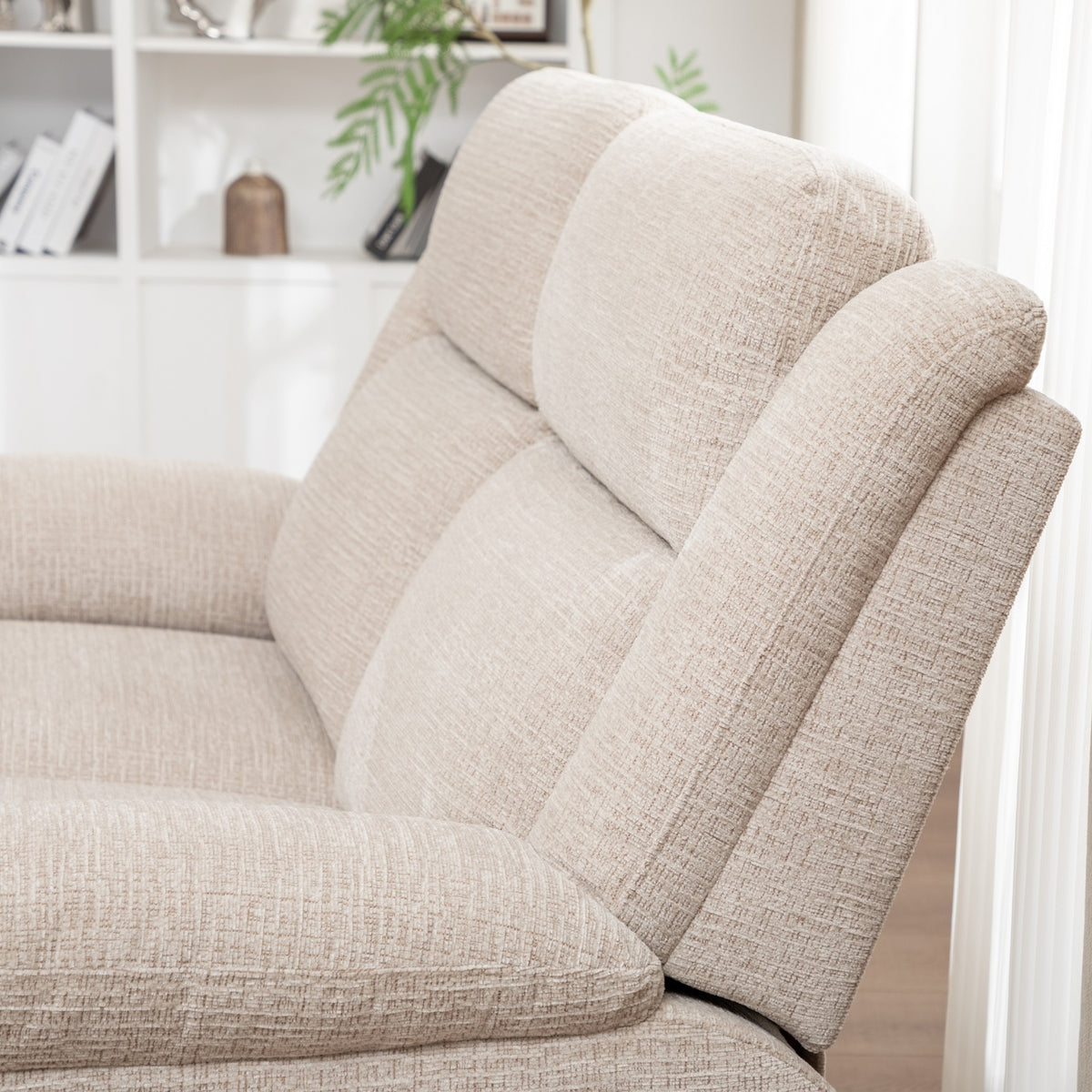 San Fino 3 Seater Electric Recliner Fabric Sofa Lounge Beige