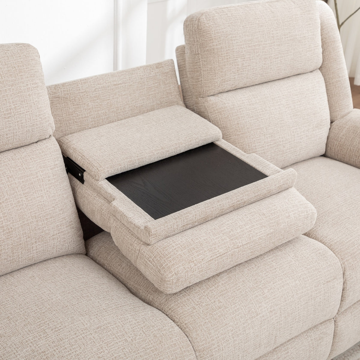 San Fino 3 Seater Electric Recliner Fabric Sofa Lounge Beige
