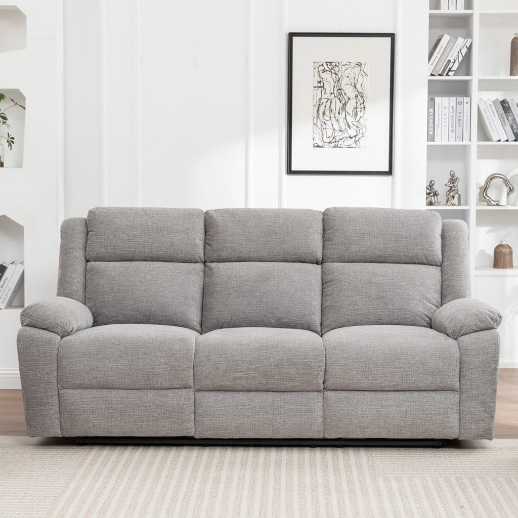 San Fino 3 Seater Electric Recliner Fabric Sofa Lounge Grey