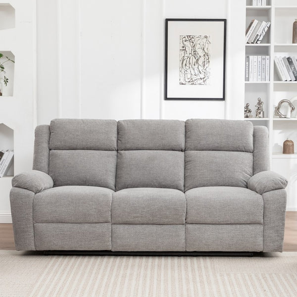 San Fino 3 Seater Electric Recliner Fabric Sofa Lounge Grey