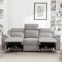 San Fino 3 Seater Electric Recliner Fabric Sofa Lounge Grey