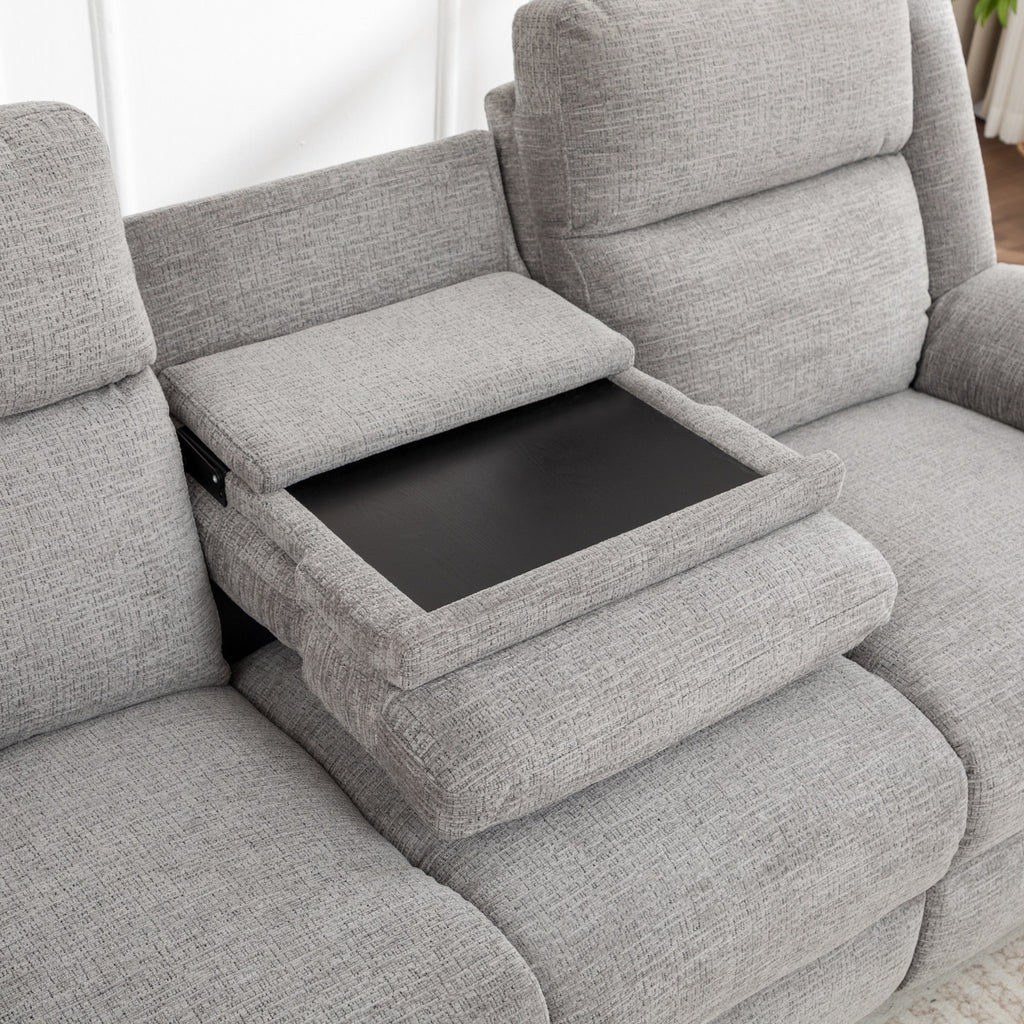 San Fino 3 Seater Electric Recliner Fabric Sofa Lounge Grey