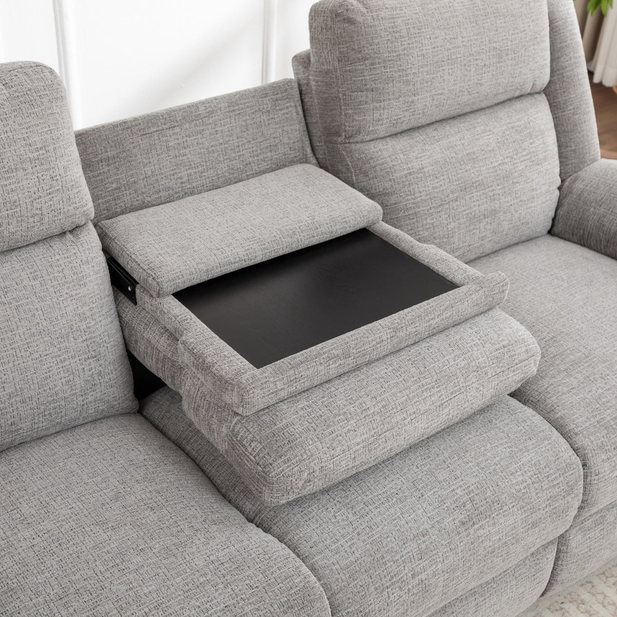 San Fino 3 Seater Electric Recliner Fabric Sofa Lounge Grey