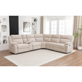 San Fino 4 Seater Modular Corner Electric Recliner Fabric Sofa Lounge Beige