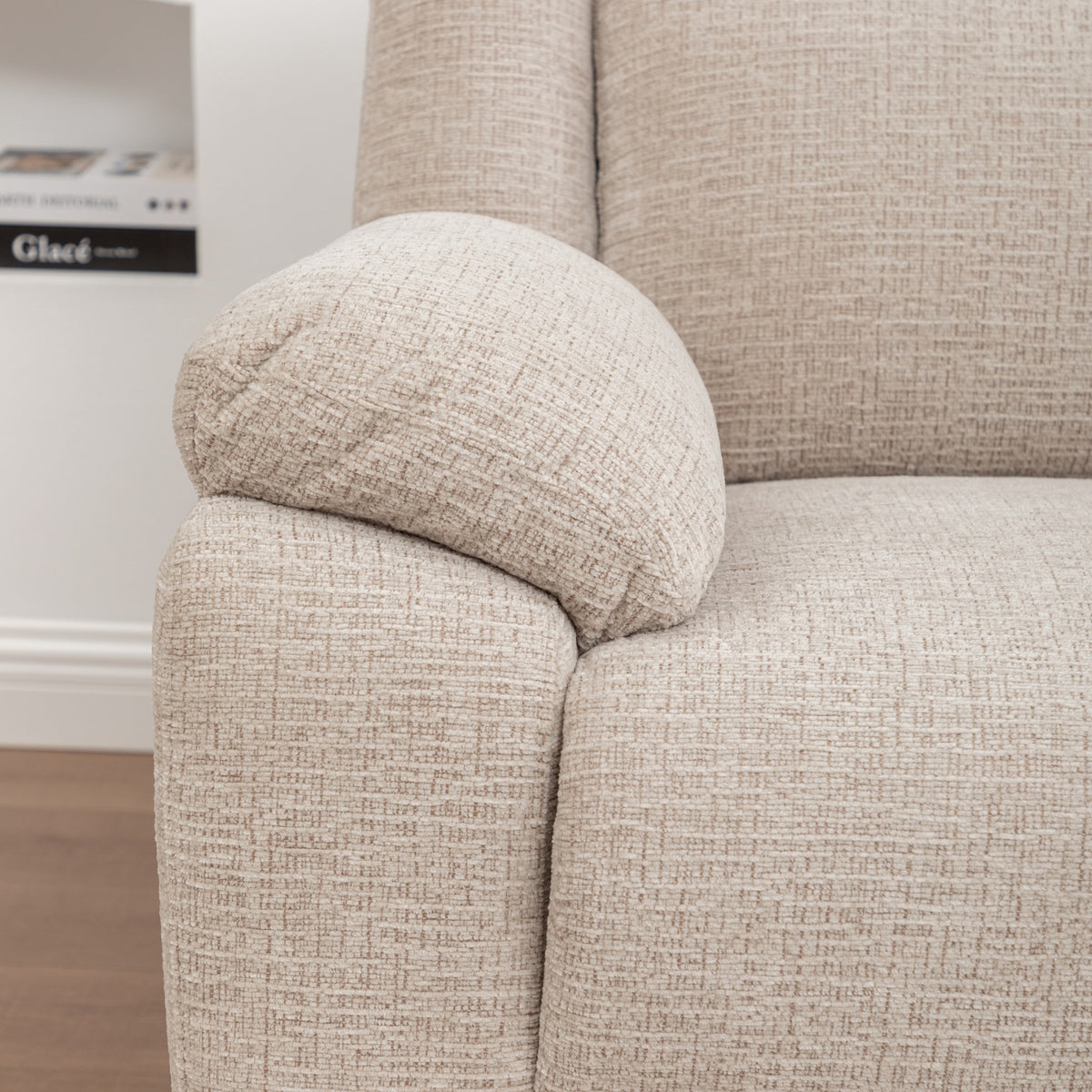San Fino 4 Seater Modular Corner Electric Recliner Fabric Sofa Lounge Beige