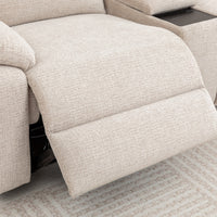 San Fino 4 Seater Modular Corner Electric Recliner Fabric Sofa Lounge Beige