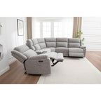 San Fino 4 Seater Modular Corner Electric Recliner Fabric Sofa Lounge Grey