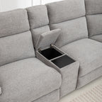 San Fino 4 Seater Modular Corner Electric Recliner Fabric Sofa Lounge Grey