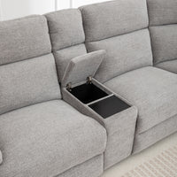 San Fino 4 Seater Modular Corner Electric Recliner Fabric Sofa Lounge Grey