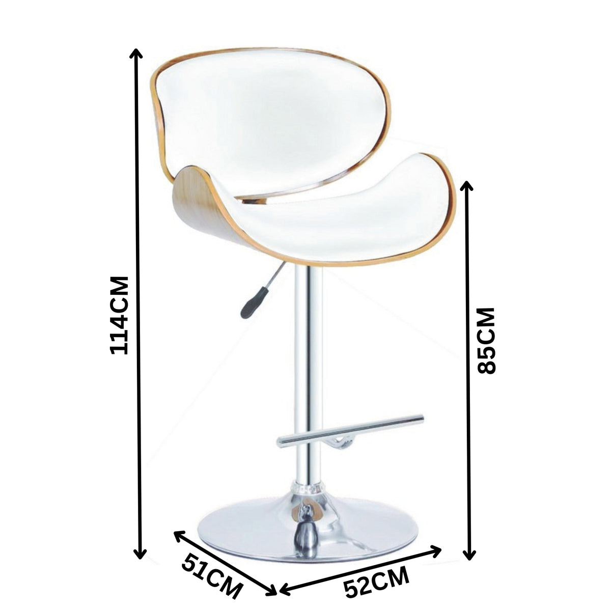 San Jose PU Barstool Bar Chair White