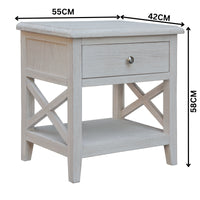 San Remo Bedside Table Washed White