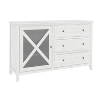 San Remo Dresser Glass Door Washed White