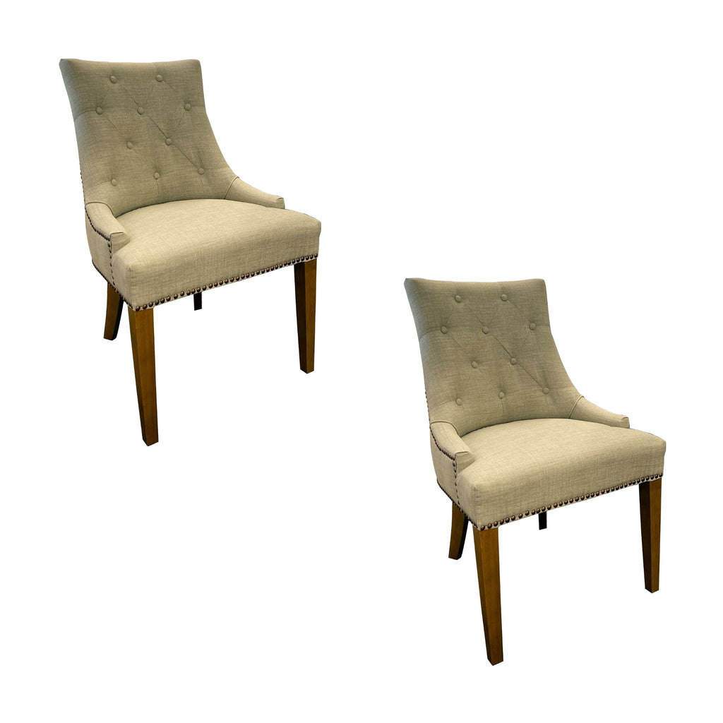 Santa Monte 2pc Fabric Dining Chair Beige