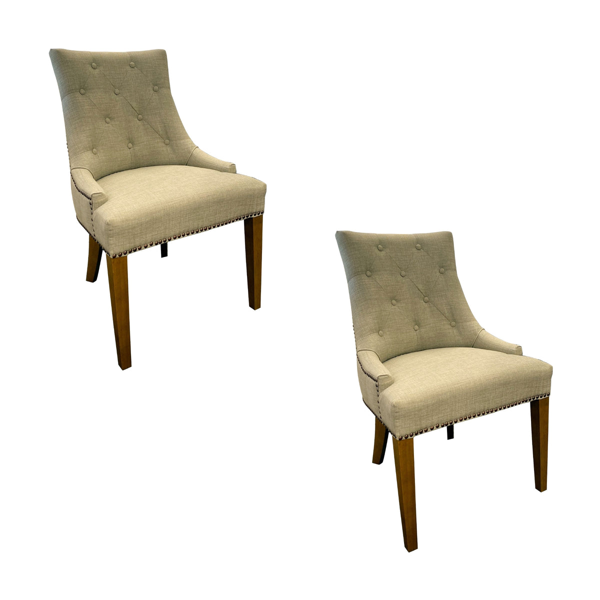 Santa Monte 2pc Fabric Dining Chair Beige