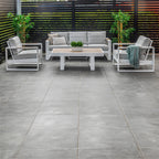 Santorini 4pc Outdoor Aluminium Sofa Lounge Chair Coffee Table Set White