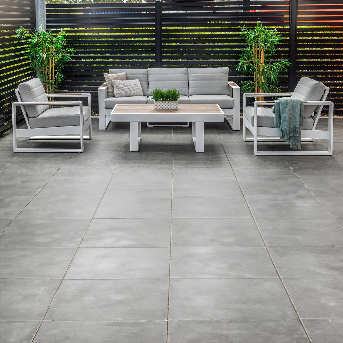 Santorini 4pc Outdoor Aluminium Sofa Lounge Chair Coffee Table Set White