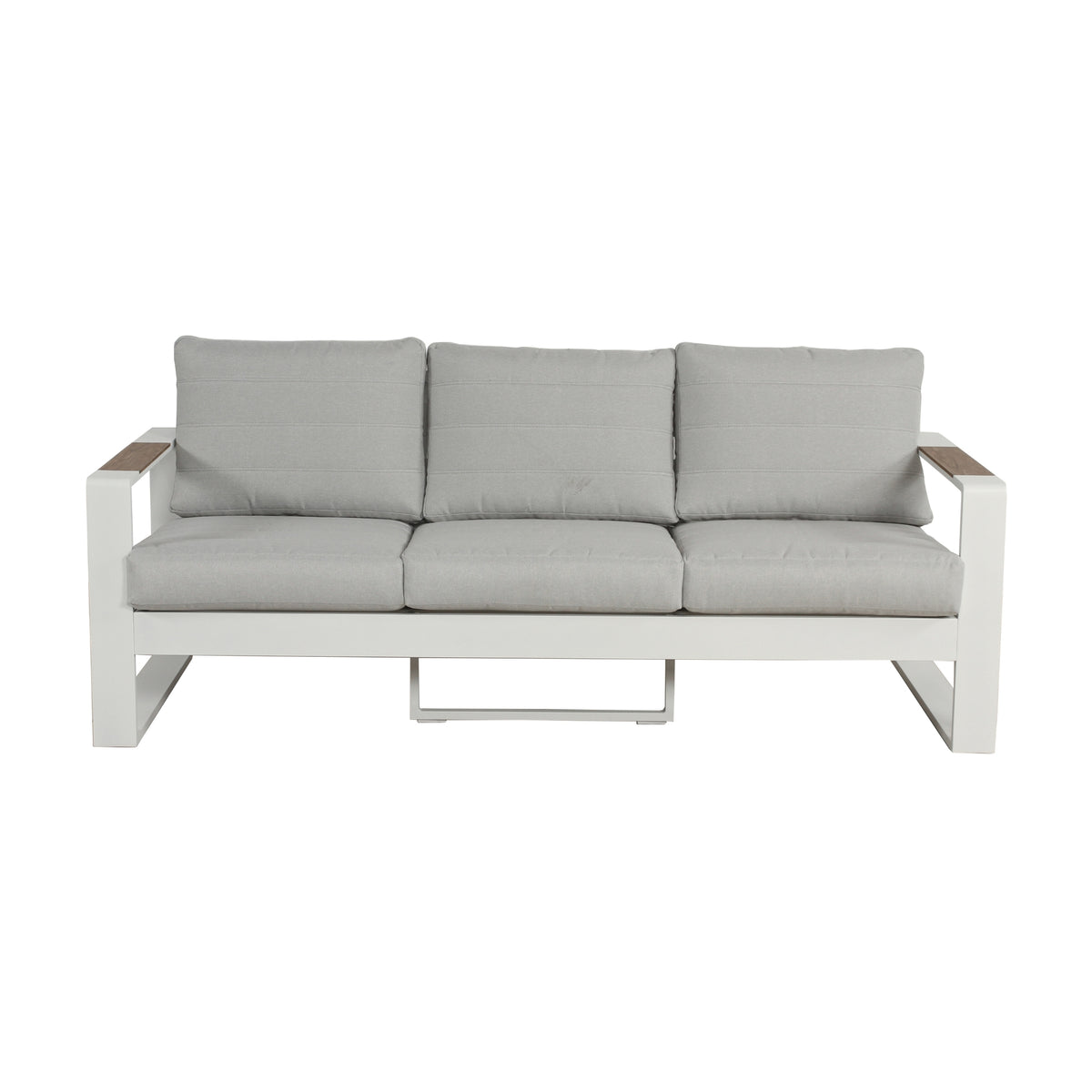 Santorini 4pc Outdoor Aluminium Sofa Lounge Chair Coffee Table Set White