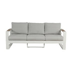 Santorini 4pc Outdoor Aluminium Sofa Lounge Chair Coffee Table Set White
