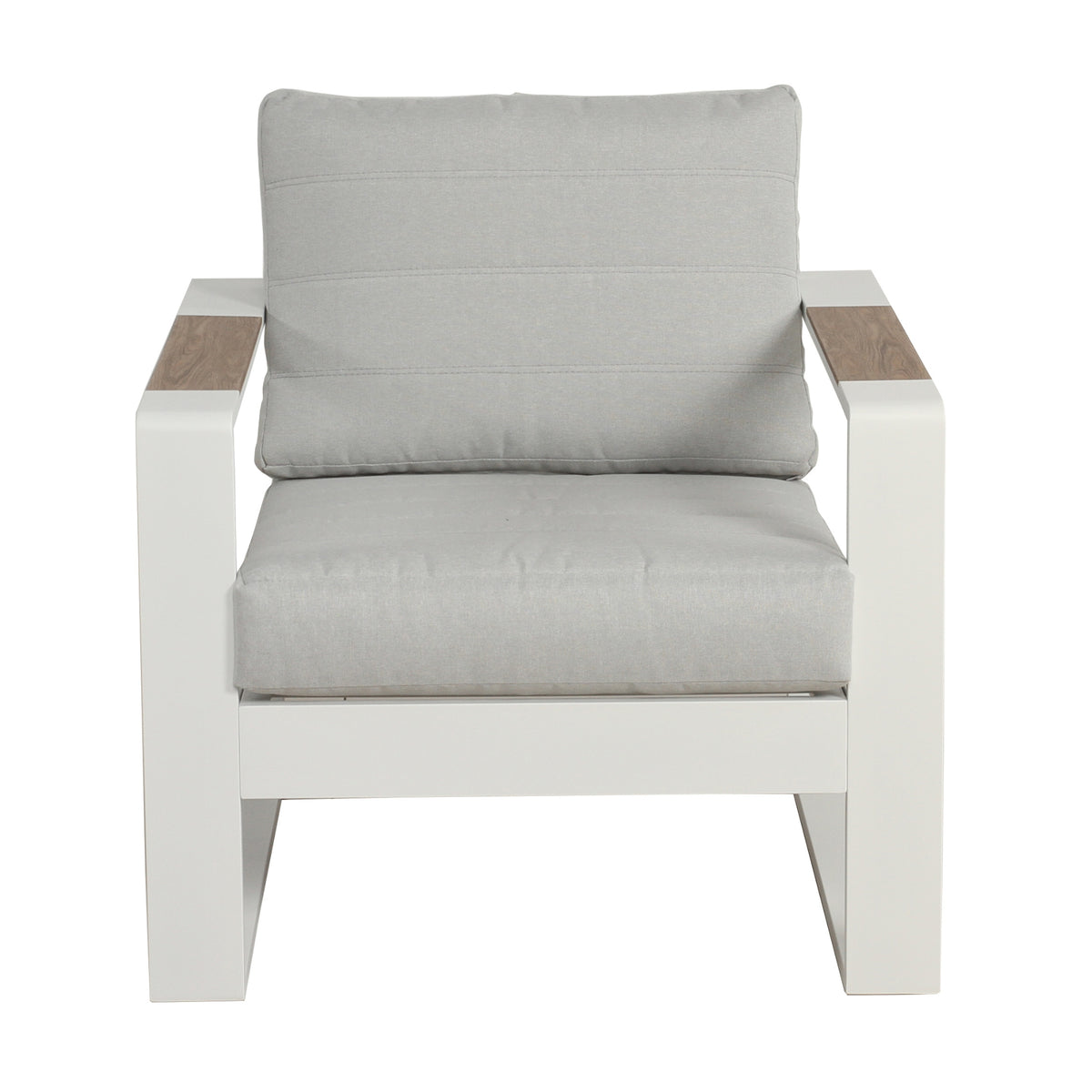 Santorini 4pc Outdoor Aluminium Sofa Lounge Chair Coffee Table Set White