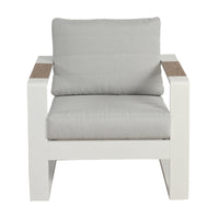 Santorini 4pc Outdoor Aluminium Sofa Lounge Chair Coffee Table Set White