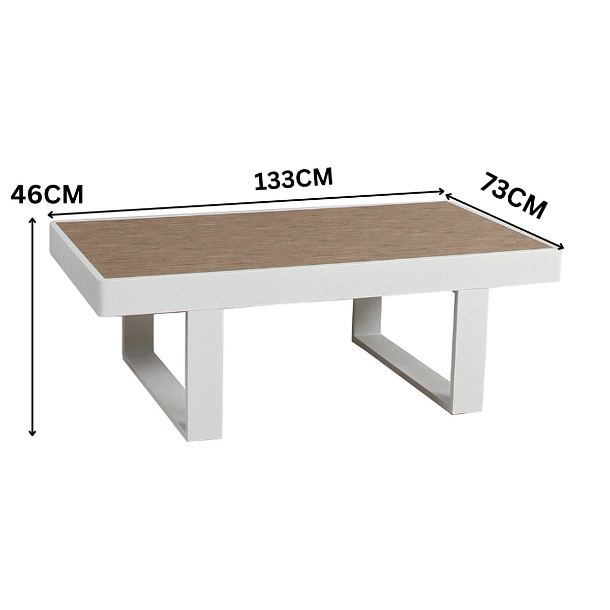 Santorini 4pc Outdoor Aluminium Sofa Lounge Chair Coffee Table Set White